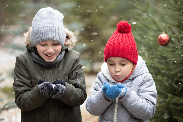 kids playing in cold weather with Dr. Nice’s Boo-Boo Gel in foreground