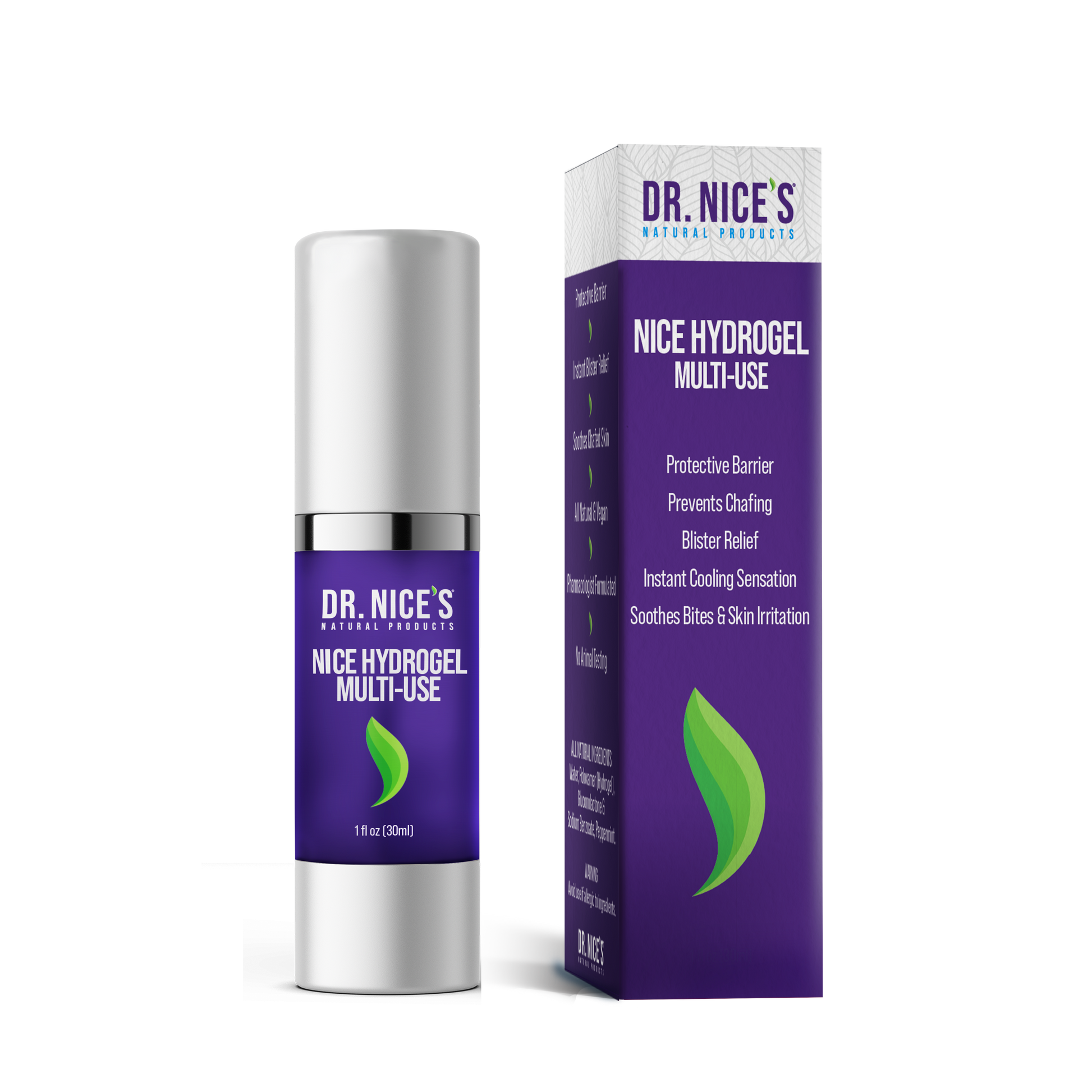 Dr. Nice's all-natural Multi-Use first-aid hydrogel for blisters, cuts, scrapes and burns