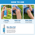How to use Boo-Boo Gel: 1 pump, dab it on, dries clear